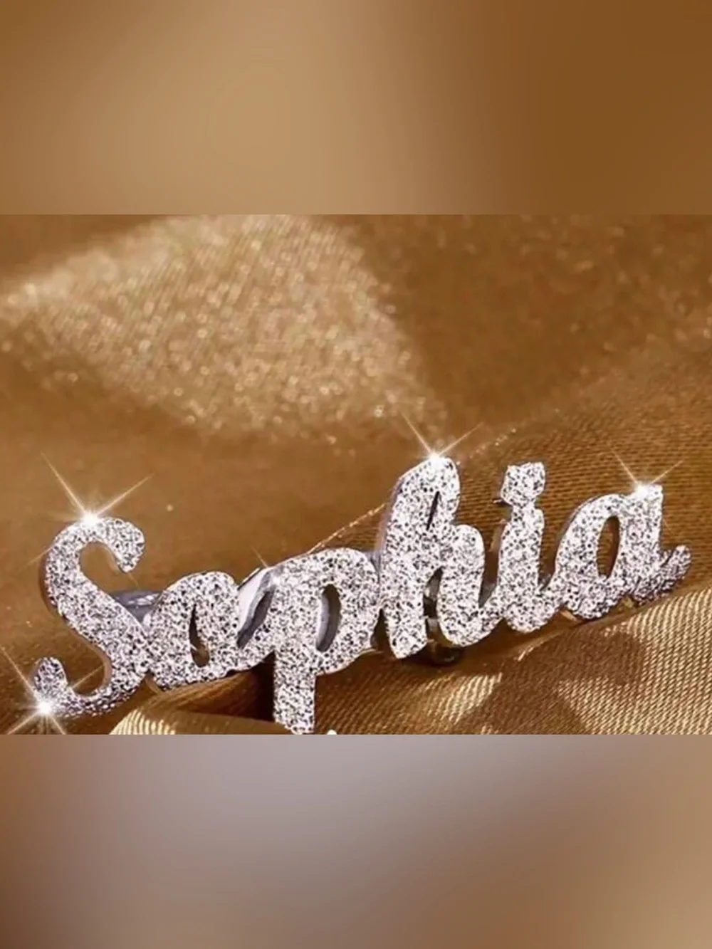 NWT Custom 'Sophia' Script Name Brooch Pin in Silver Tone